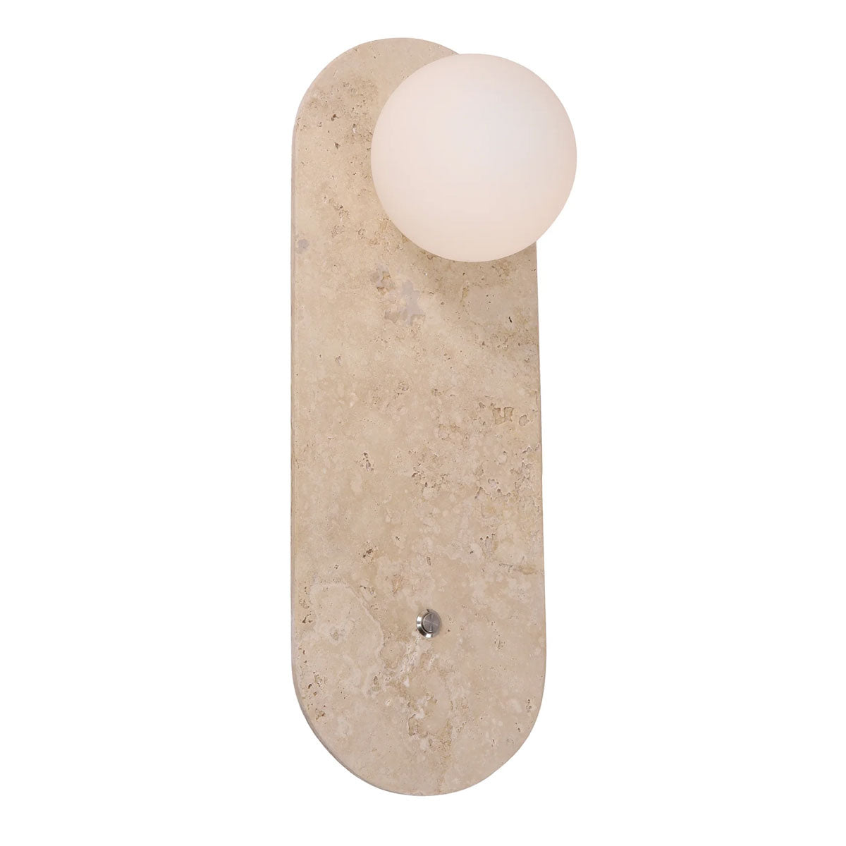 Poi Oblong Wall Light Travertine Opal Sphere