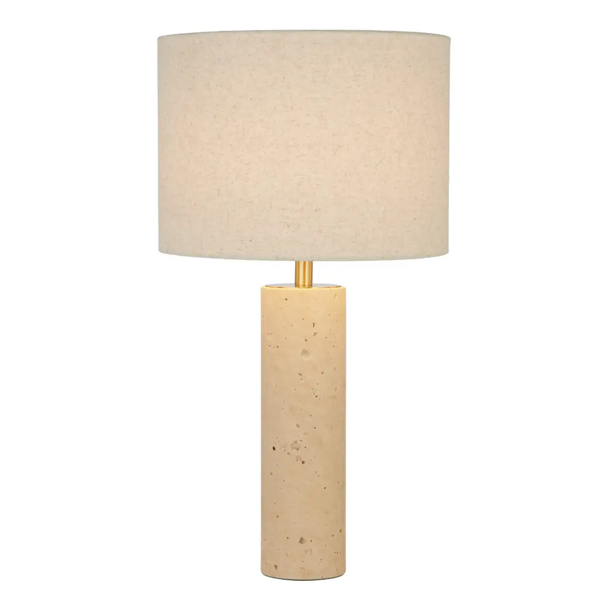 Polano Travertine Table Lamp with Fabric Shade