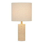 Polano Travertine Table Lamp with Fabric Shade