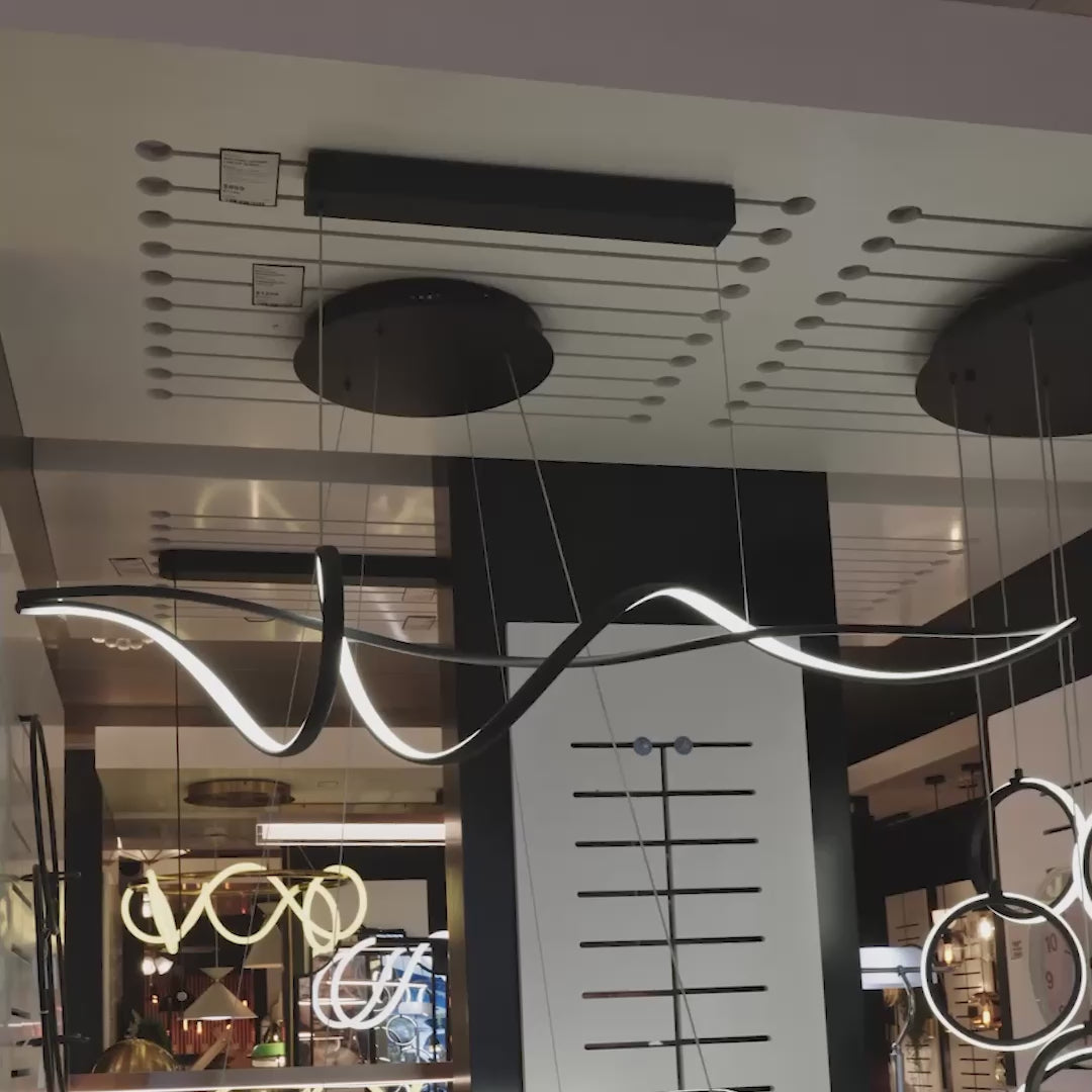 Load video: Bocchio Spiral LED Linear Pendant Light