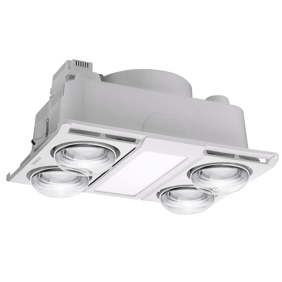 Profile Panel 4 Bathroom 3-in-1 Heater Exhaust Fan Tri-Colour LED Light - White