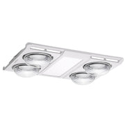 Profile Panel 4 Bathroom 3-in-1 Heater Exhaust Fan Tri-Colour LED Light - White