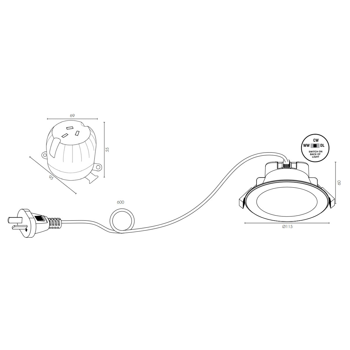 Project Propack 8W Dimmable LED Downlights