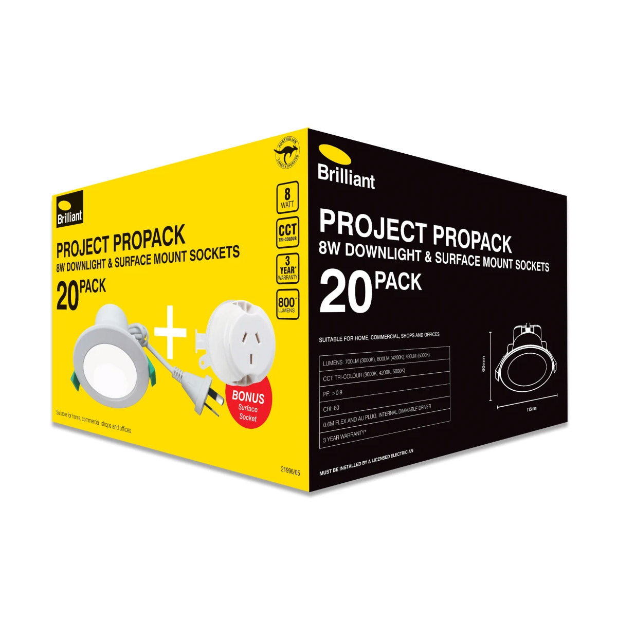 Project Propack 8W Dimmable LED Downlights