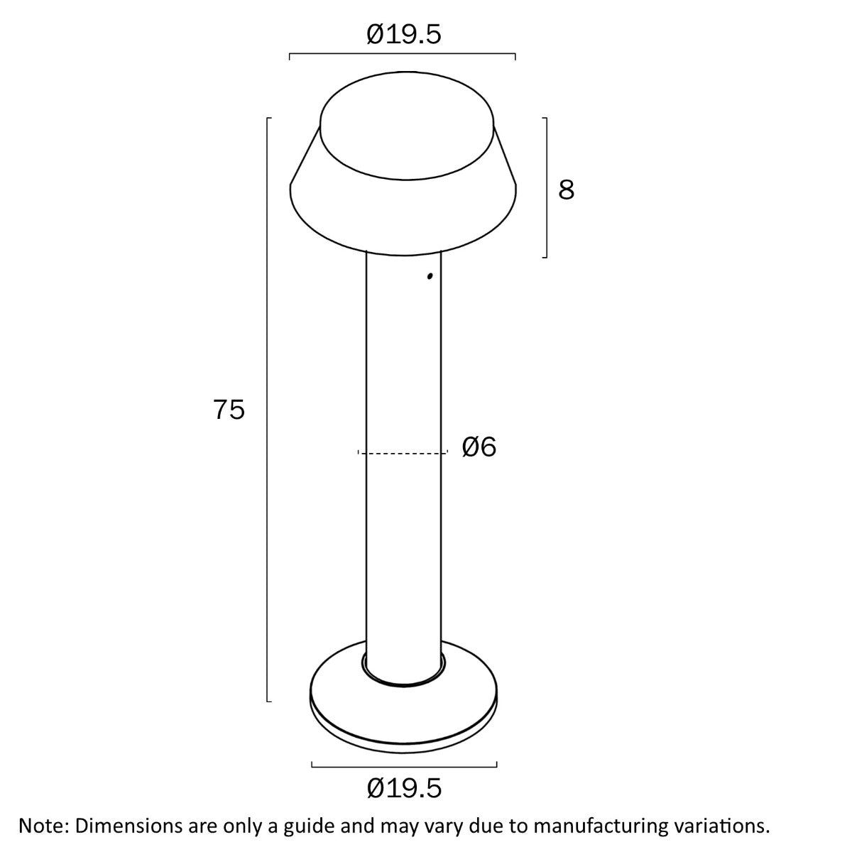 Pyrus 12W LED Bollard Light with Mushroom Design