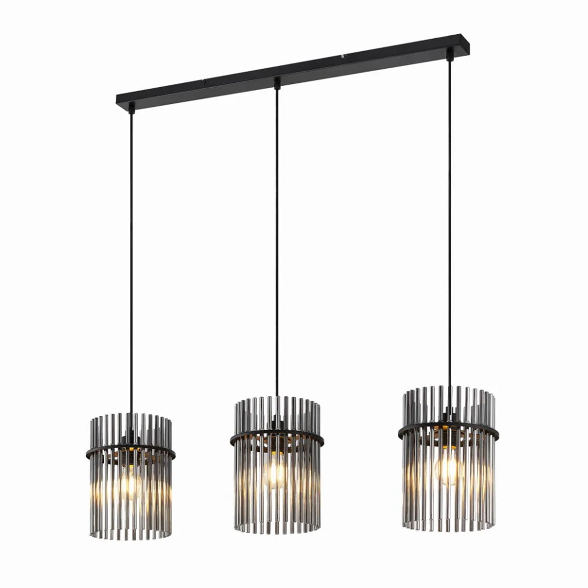 Quilo Pendant Light with Smoke Glass Rods - Modern Interior Fixture