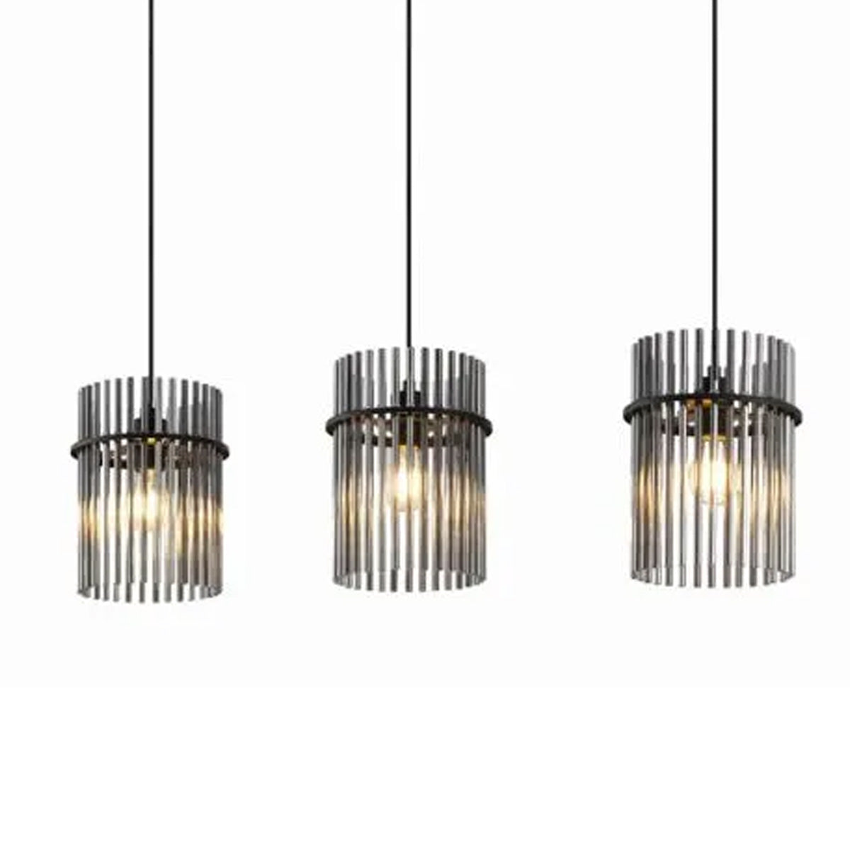 Quilo Pendant Light with Smoke Glass Rods - Modern Interior Fixture