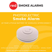 R10RF RF Wireless Interconnect Photoelectric Smoke Alarm with 10 Year Battery
