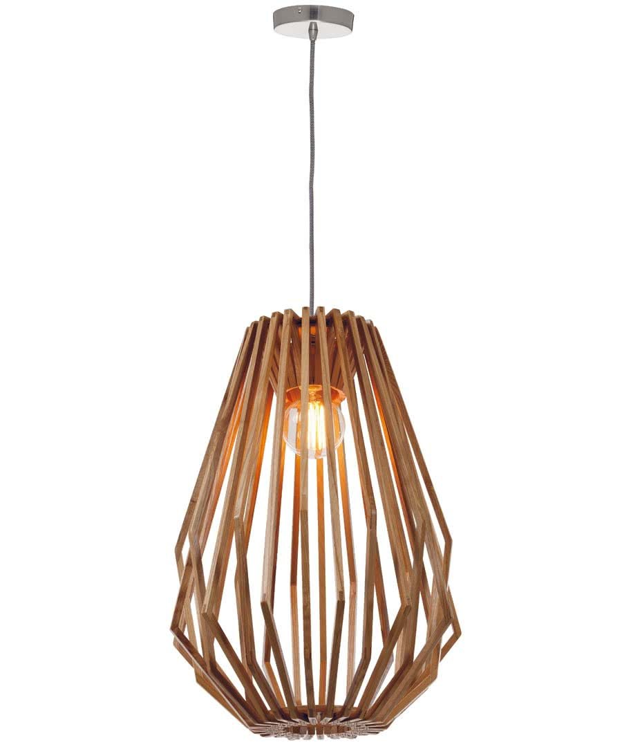 Ragusa Long Natural Wood Veneer Pendant Light