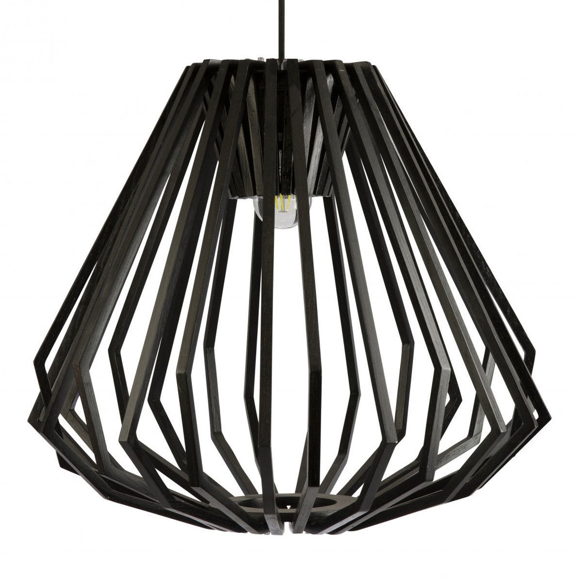 Ragusa Large Natural Wood Veneer Squat Pendant Light
