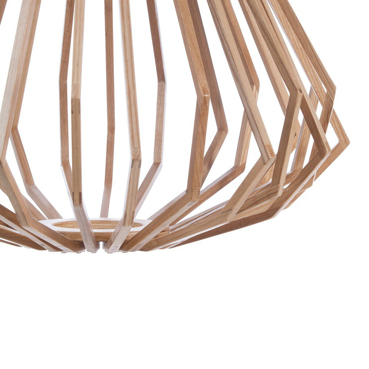 Ragusa Large Natural Wood Veneer Squat Pendant Light