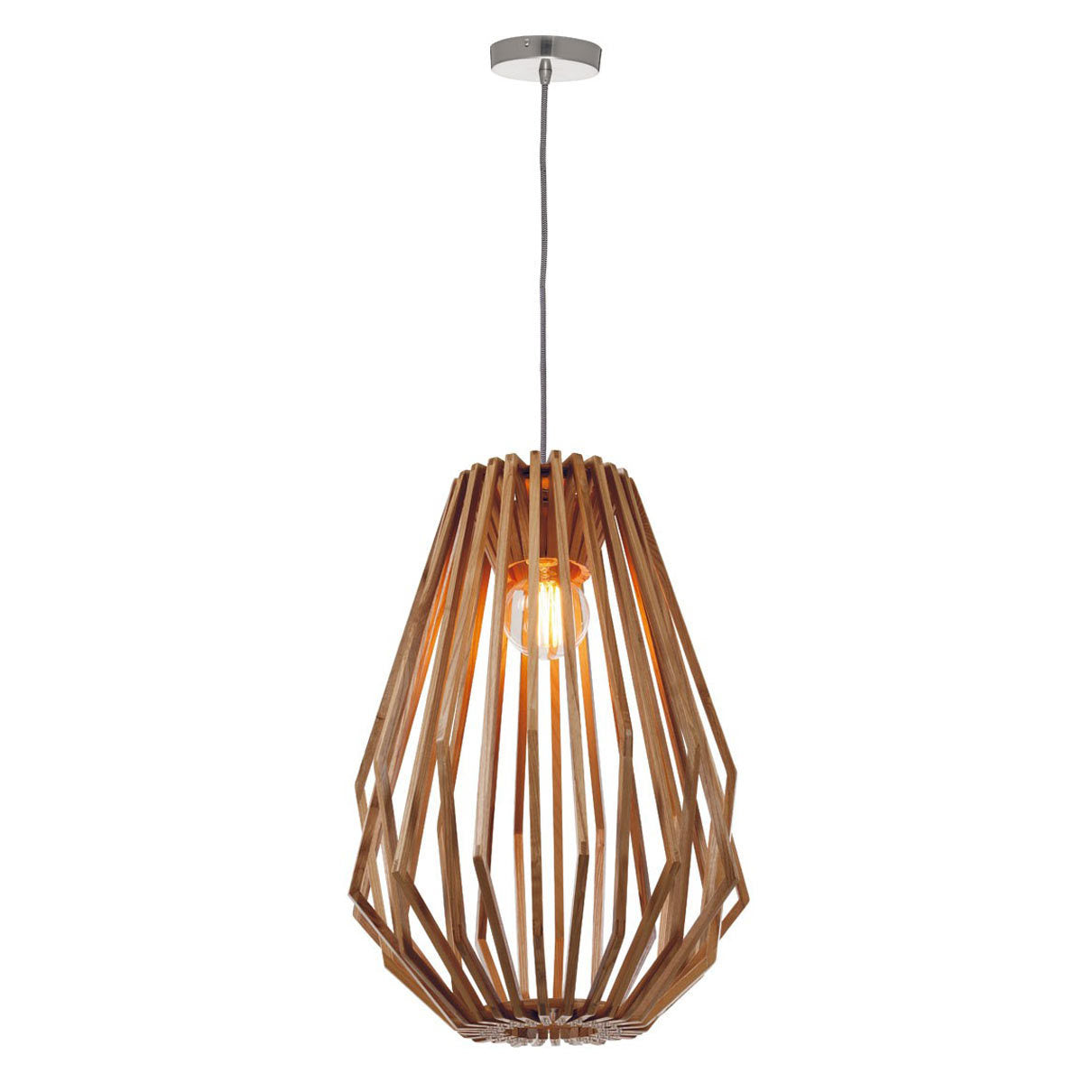 Ragusa Long Natural Wood Veneer Pendant Light