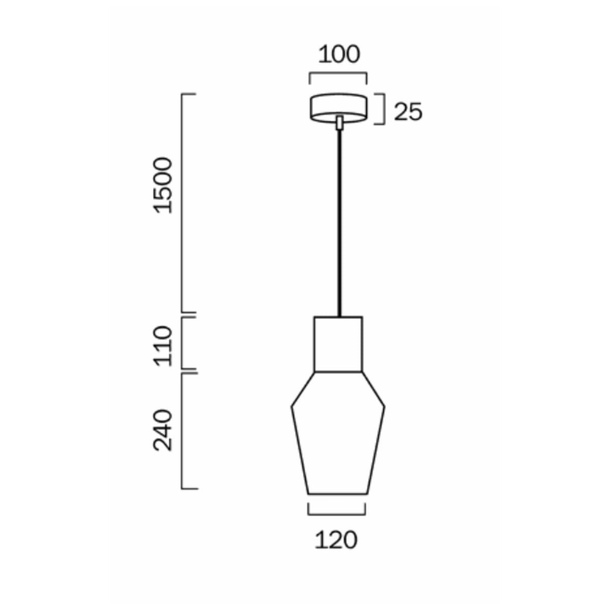 Rene 20 Pendant Light with E27 Fitting