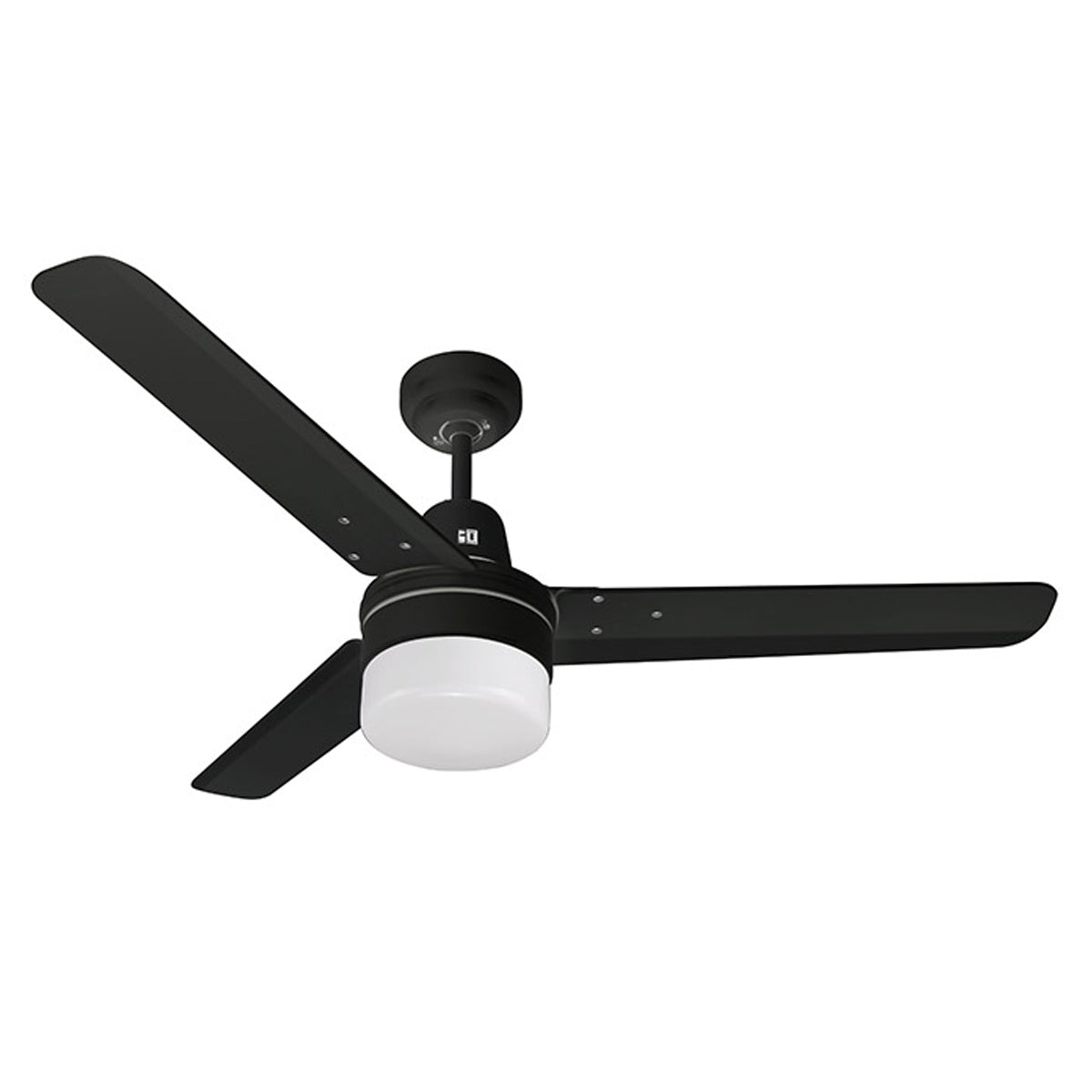 Roma 3 Blade AC Ceiling Fan with B22 Light - Black
