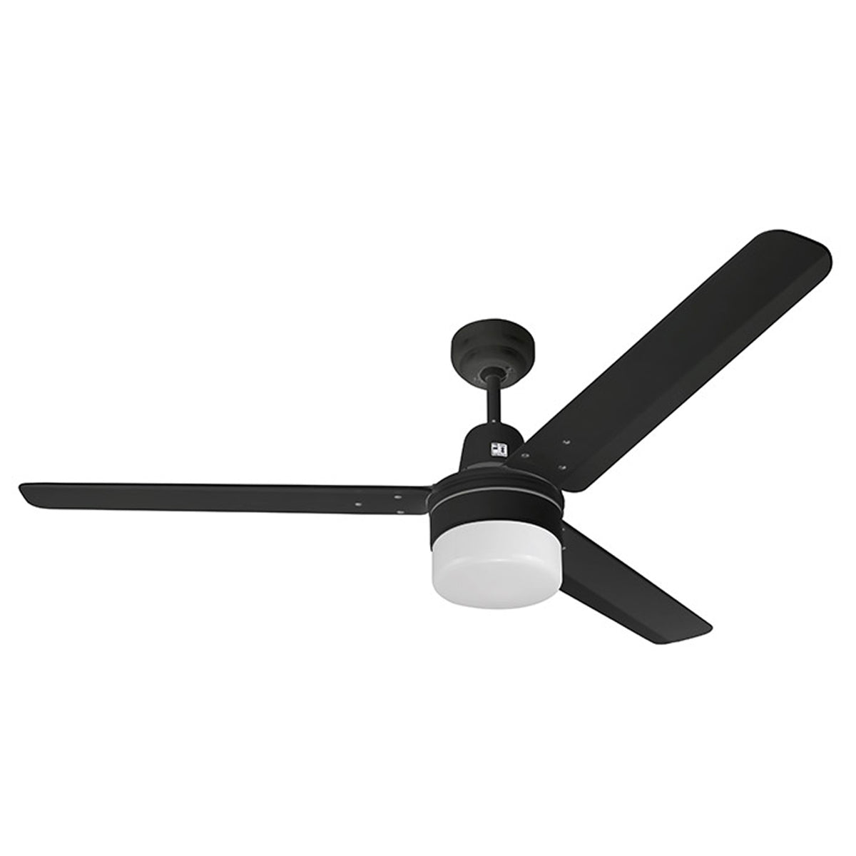 Roma 3 Blade AC Ceiling Fan with B22 Light - Black