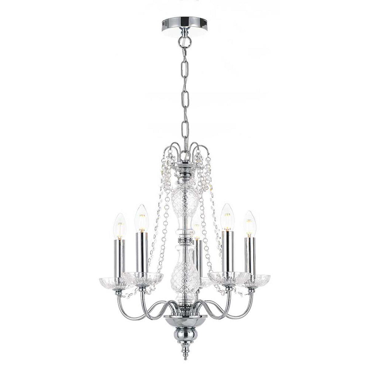 Rhine 5 Light Crystal Chandelier in Traditional Style