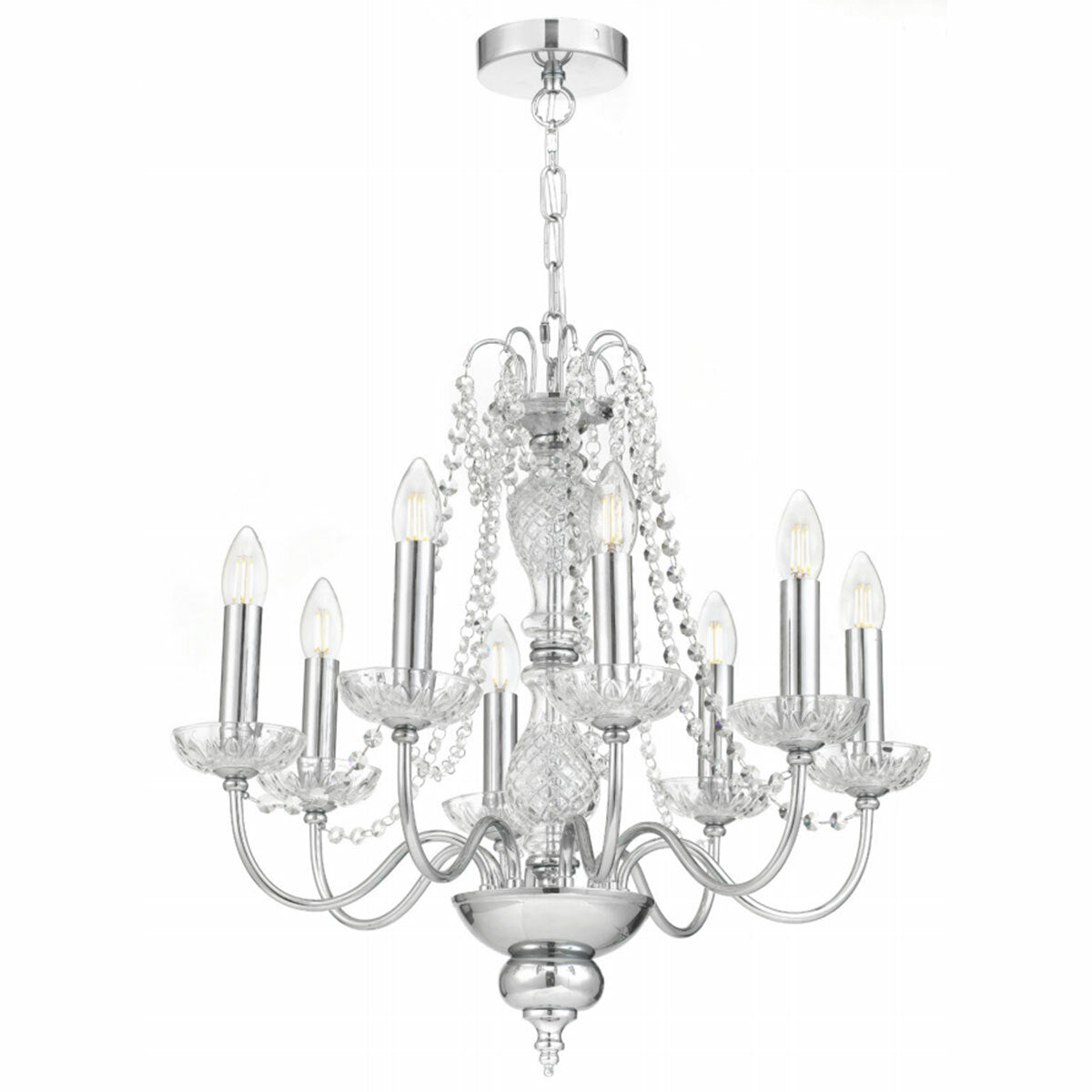 Rhine 8 Light Crystal Chandelier -  Elegant Lighting Fixture
