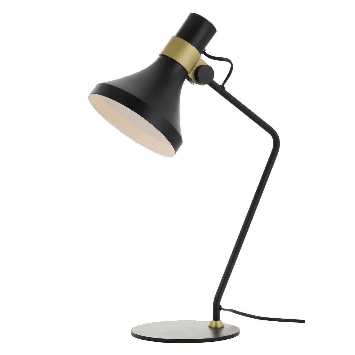 Roma Black with Matt Brass Highlight Metal Desk Lamp