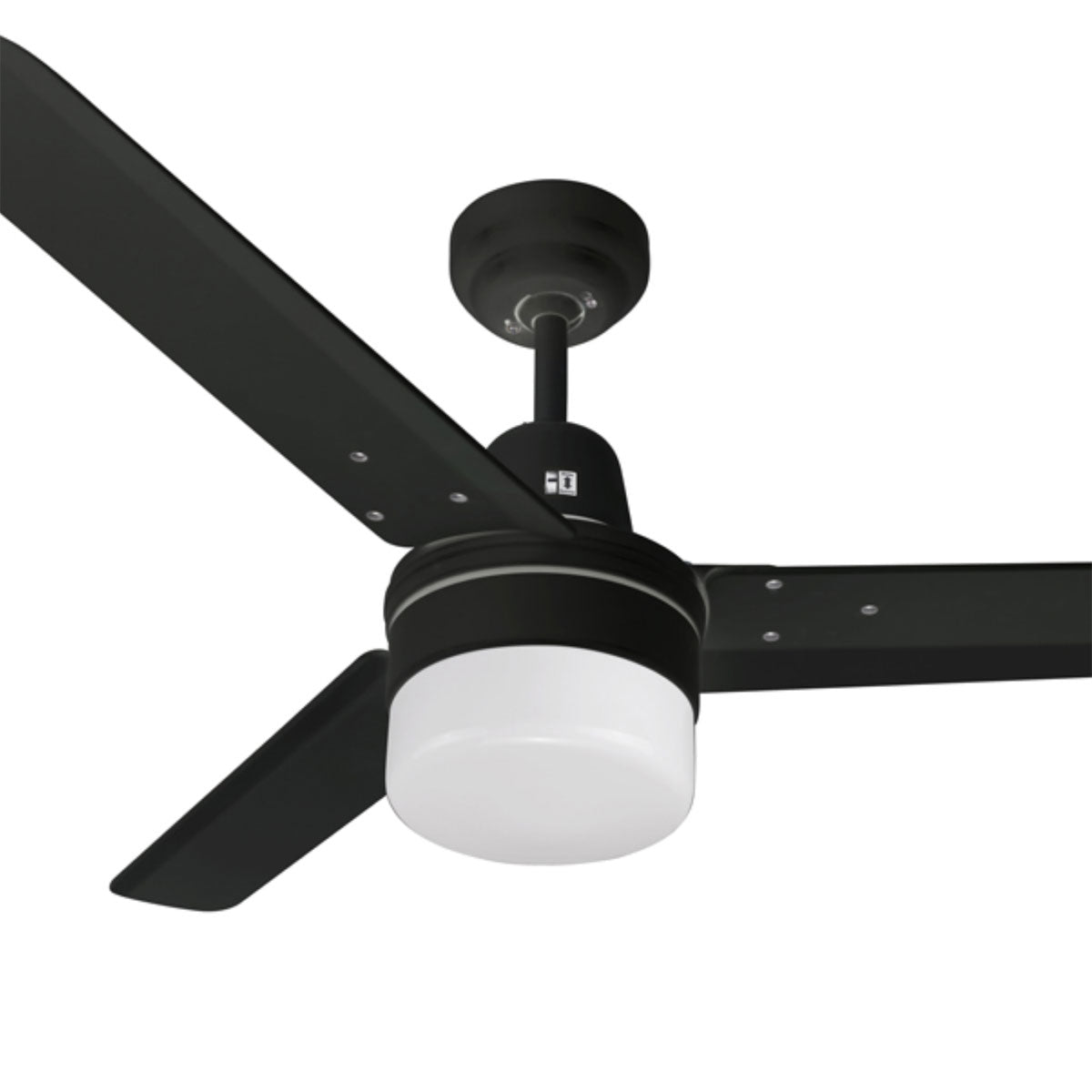 Roma 3 Blade AC Ceiling Fan with B22 Light - Black