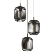 Romazzina 3 Light Cage Pendant with Metal Strips