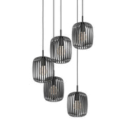 Romazzina 5 Light Cage Pendant with Metal Strips