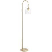 Rotif Floor Lamp with Glass Dome Shade - Brass Design