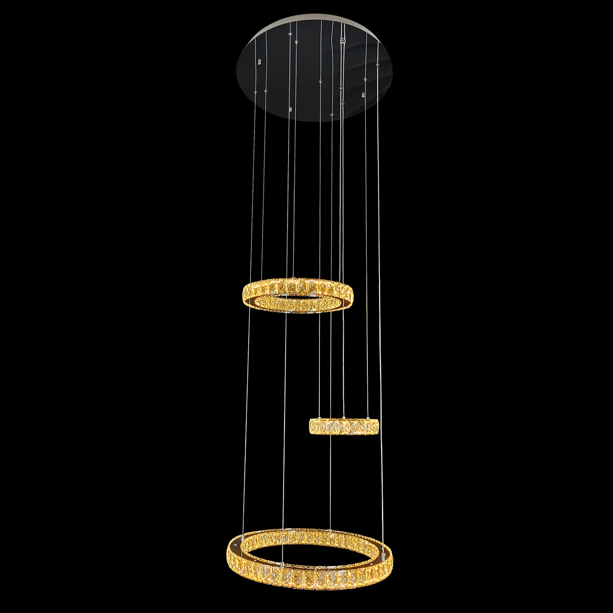 Rozanno 3 Ring Pendant - Chrome - Tri-Colour