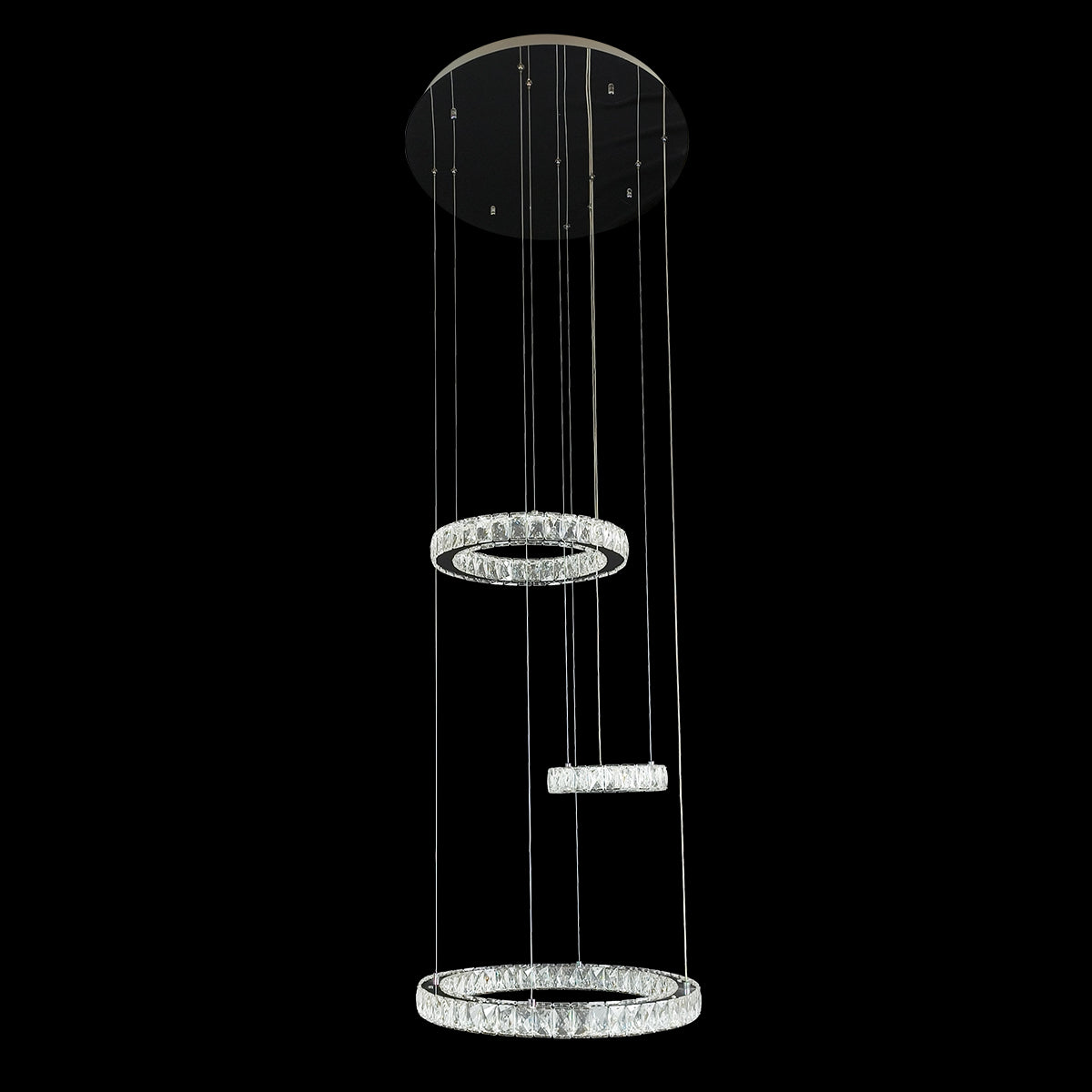 Rozanno 3 Ring Pendant - Chrome - Tri-Colour