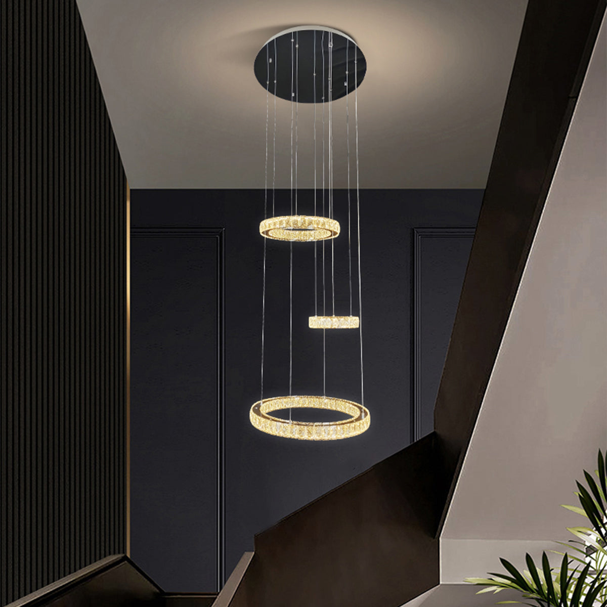 Rozanno 3 Ring Pendant - Chrome - Tri-Colour