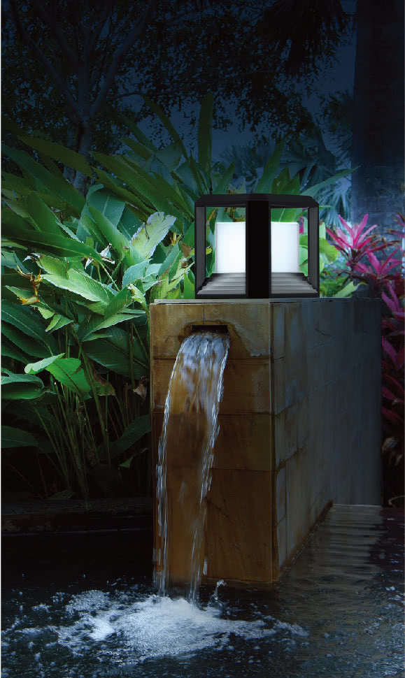 Rubik Outdoor Pillar Mount LED Light