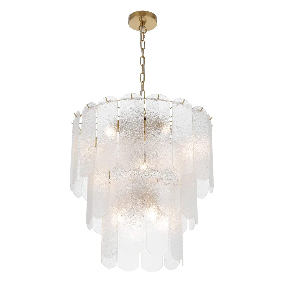 Samona 14 Light Pendant with Textured Glass
