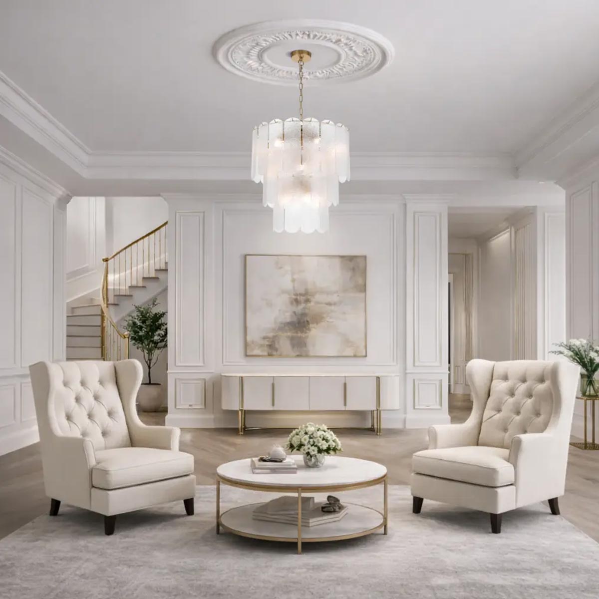 Samona 14 Light Pendant with Textured Glass