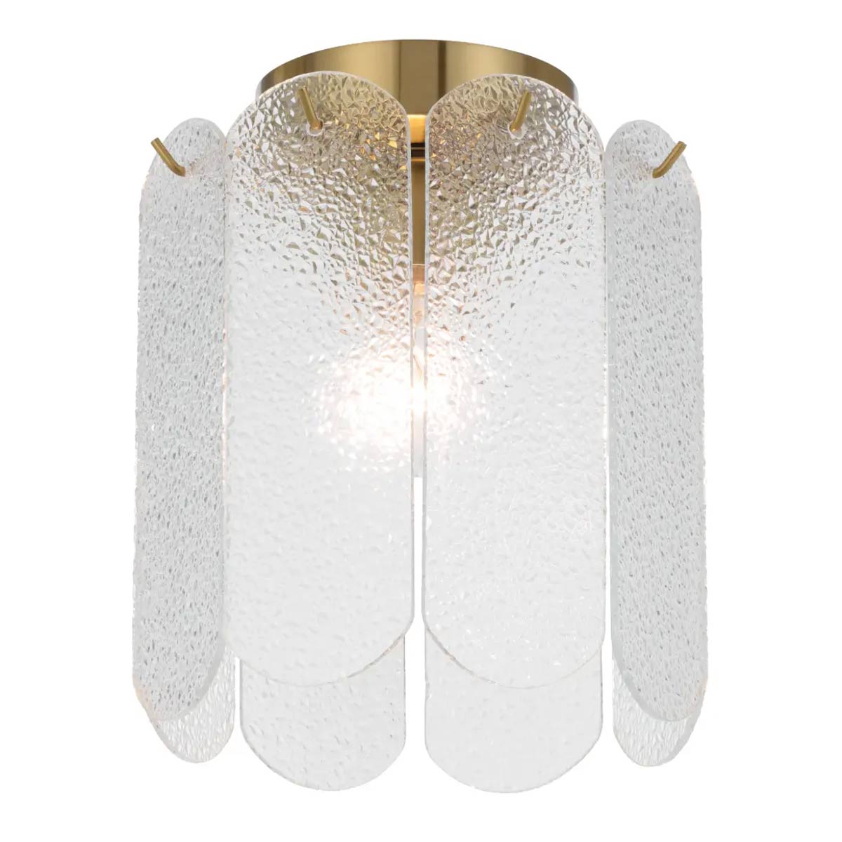 Samona Textured Glass Gold Batten Fix Ceiling Light
