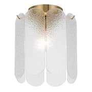 Samona Textured Glass Gold Batten Fix Ceiling Light