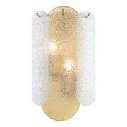 Samona Textured Glass Wall Light with Gold Finish
