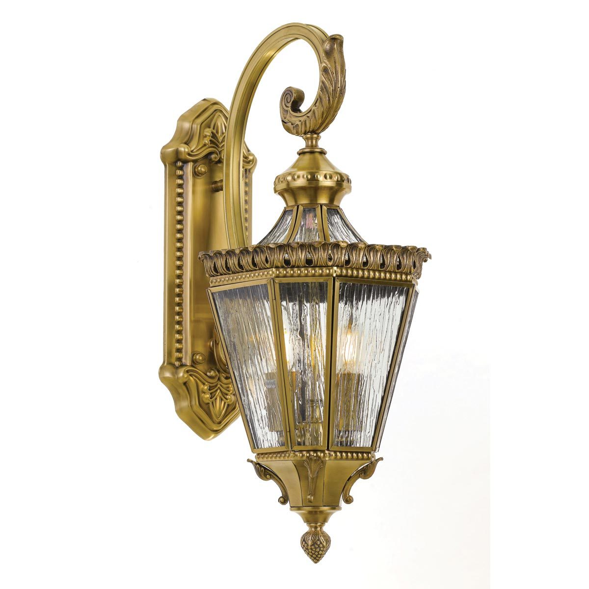 Scroll Exterior Wall Bracket - Brass