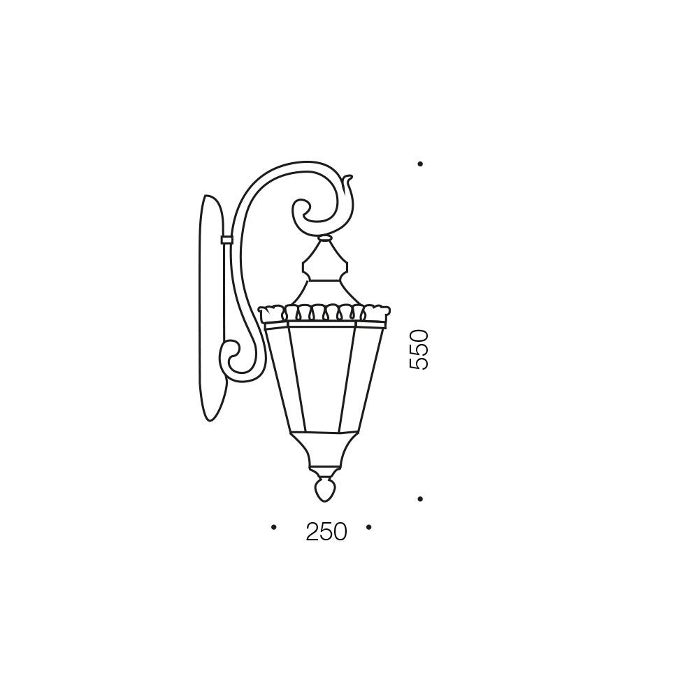 Scroll Exterior Wall Bracket - Brass