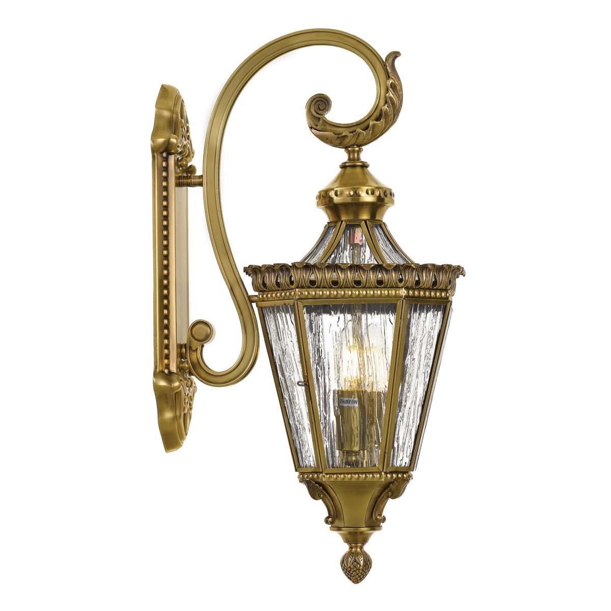 Scroll Exterior Wall Bracket - Brass