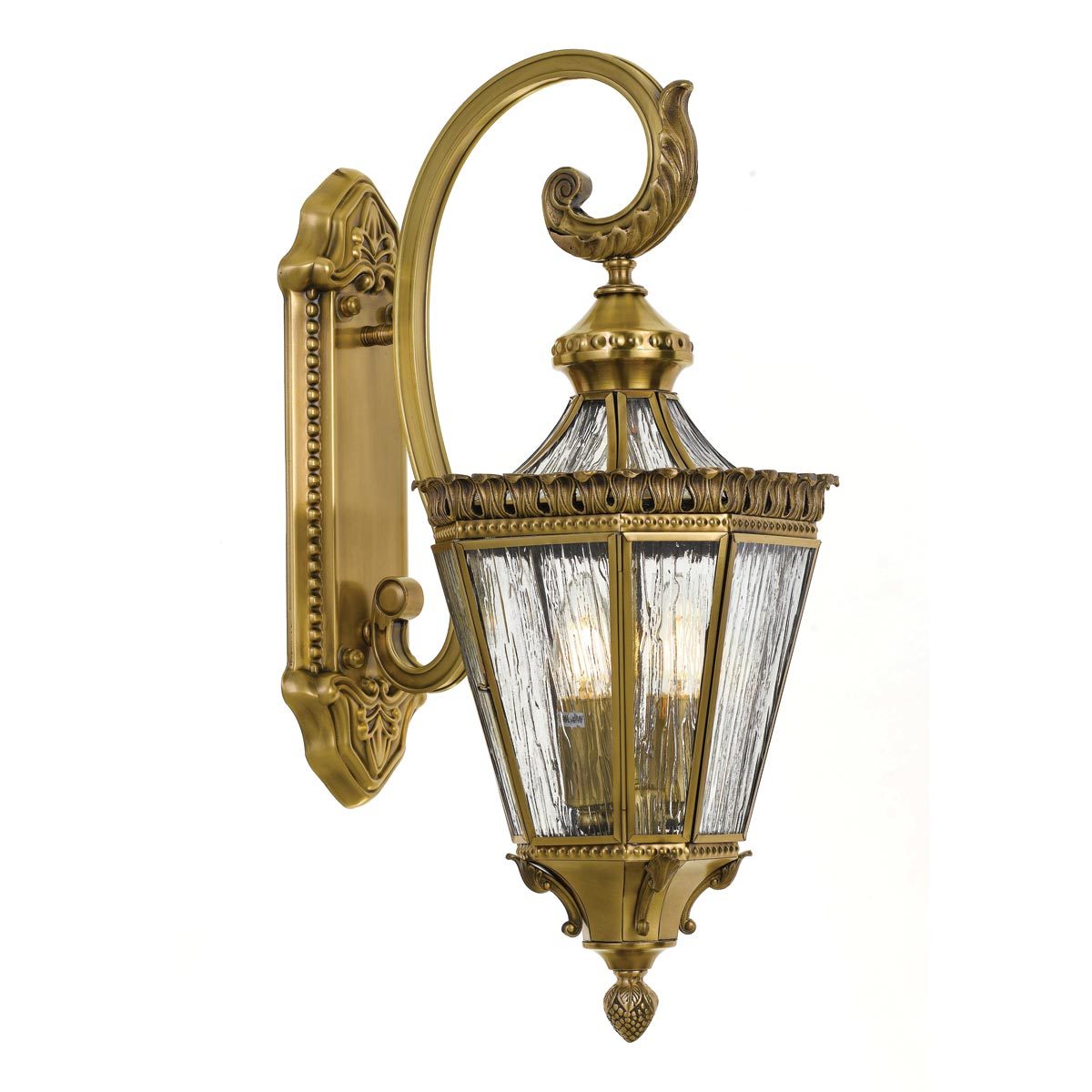 Scroll Exterior Wall Bracket - Brass