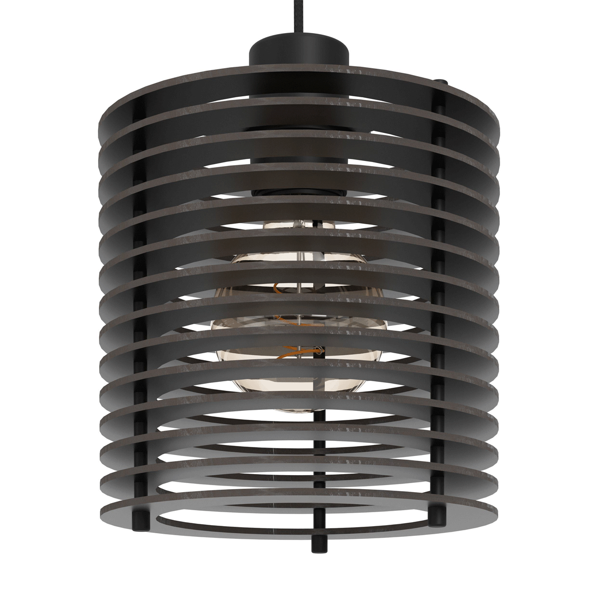 Segovia 1 Light Pendant Light with Black Metal Canopy