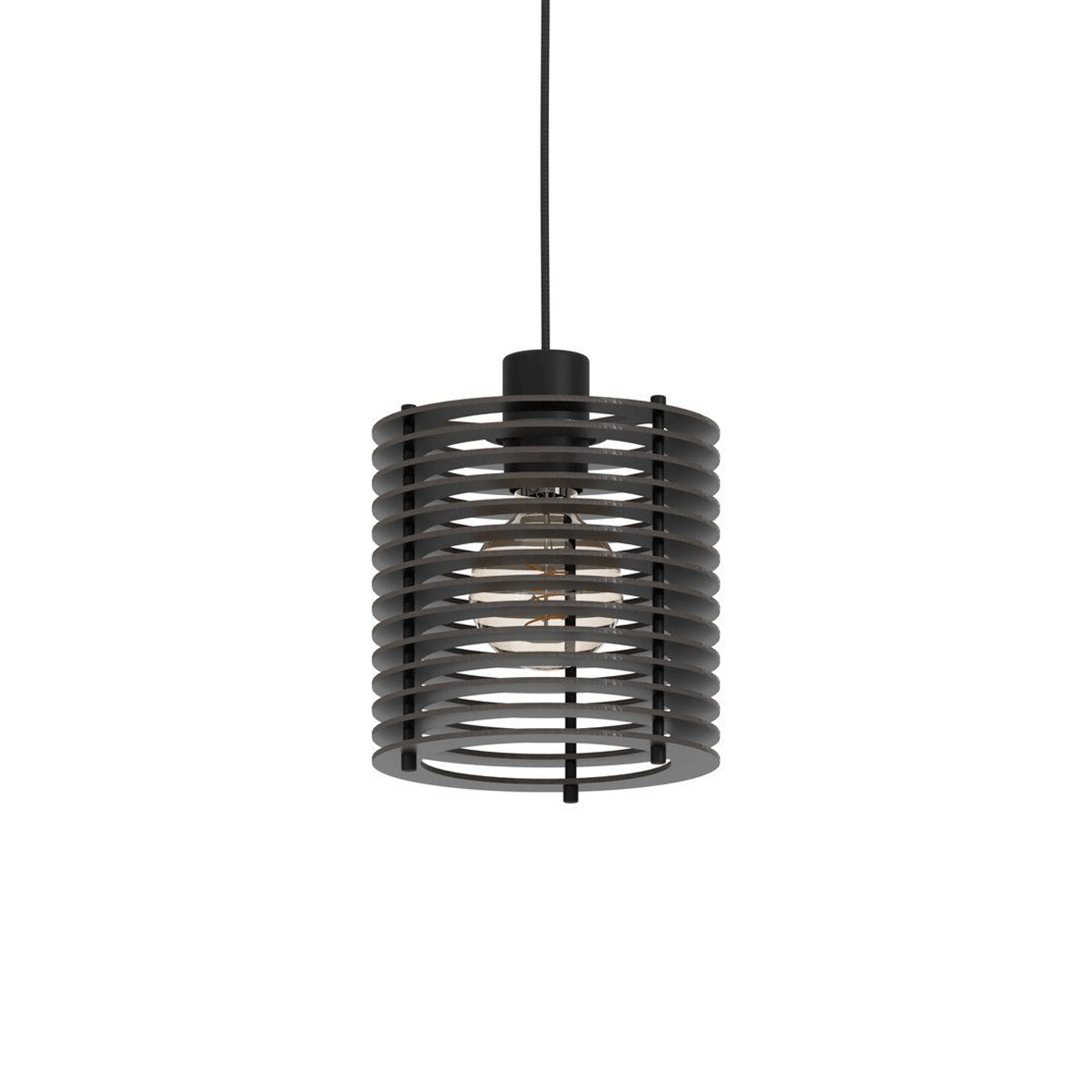 Segovia 1 Light Pendant Light with Black Metal Canopy