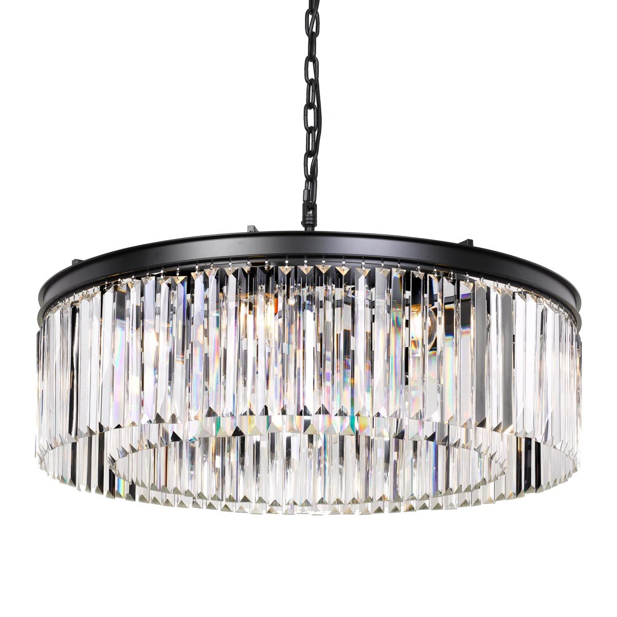 Serene 8 Light Round Crystal Pendant Light