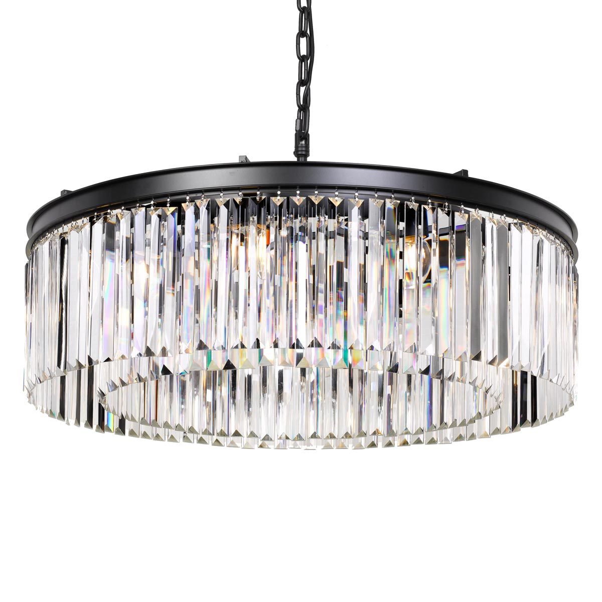Serene 8 Light Round Crystal Pendant Light