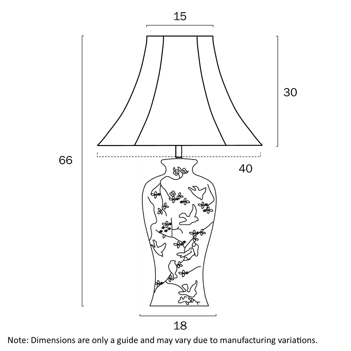Shibo Table Lamp - Floral / Cream