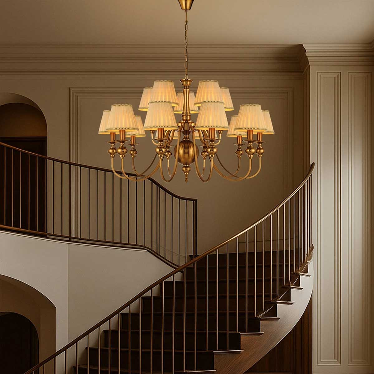 Siedel 15 Light Traditional Style Pendant With Shades