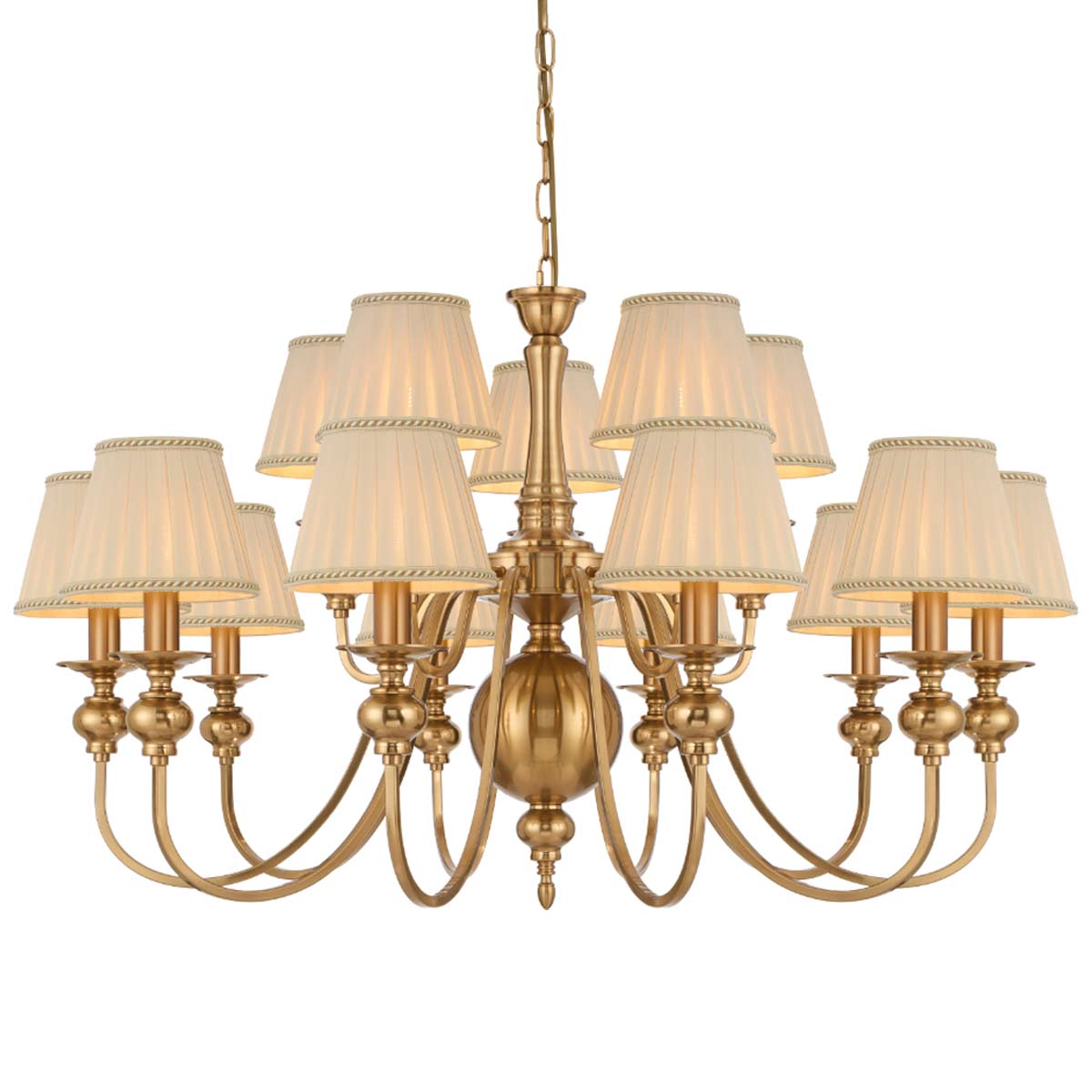 Siedel 15 Light Traditional Style Pendant With Shades