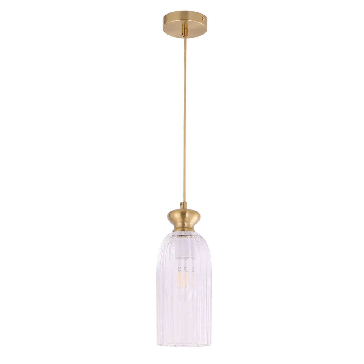Sino Ellipse Ribbed Glass Pendant Light