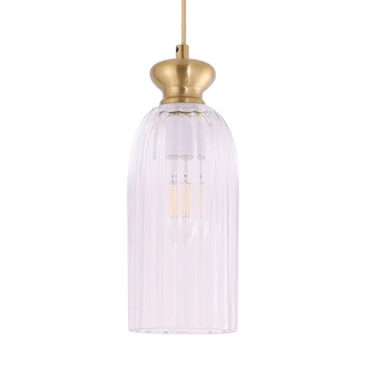 Sino Ellipse Ribbed Glass Pendant Light