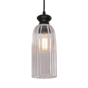 Sino Ellipse Ribbed Glass Pendant Light
