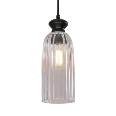 Sino Ellipse Ribbed Glass Pendant Light